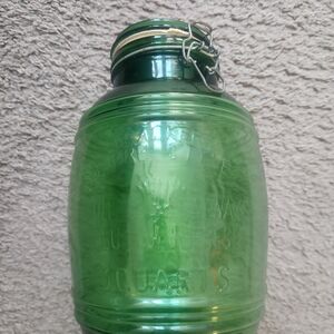 Green Glass Jar with Clamp Lid